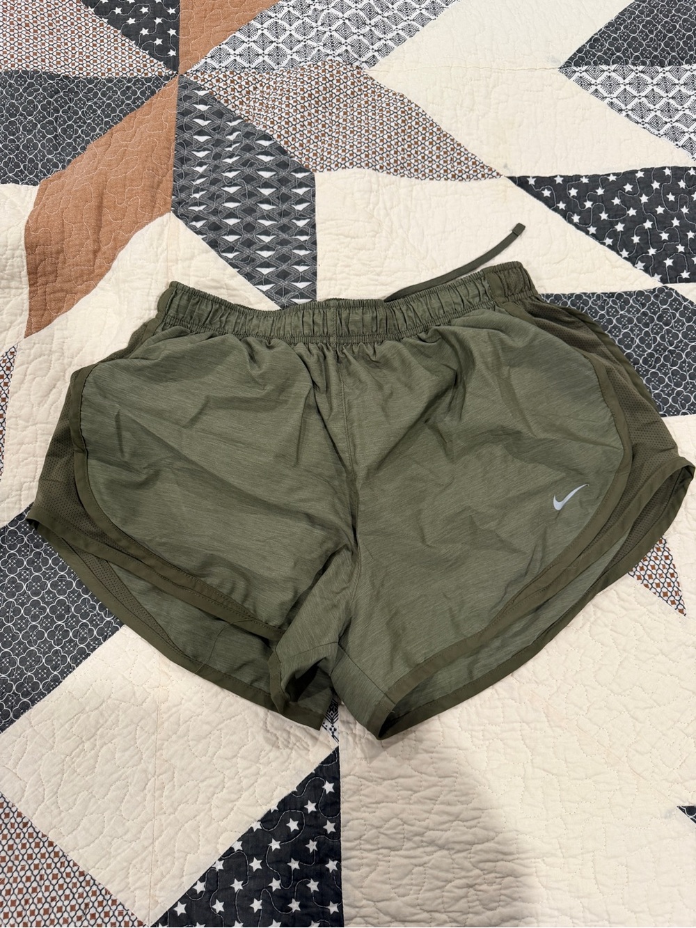 Nike Olive Green Women's Athletic Running Shorts